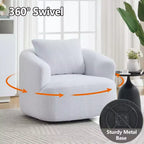 Modern 360° Swivel Accent Barrel Chair with Soft Pillow