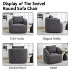 Modern 360° Swivel Accent Barrel Chair with Soft Pillow