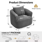 Modern 360° Swivel Accent Barrel Chair with Soft Pillow