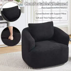 Modern 360° Swivel Accent Barrel Chair with Soft Pillow