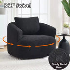 Modern 360° Swivel Accent Barrel Chair with Soft Pillow