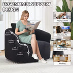 Modern 360° Swivel Accent Barrel Chair with Soft Pillow