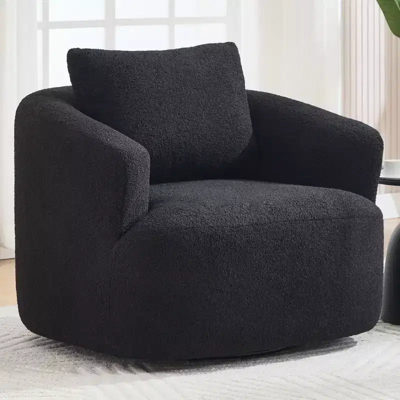 Modern 360° Swivel Accent Barrel Chair with Soft Pillow
