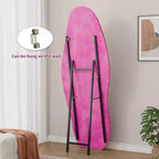 63x24in Irregular Wavy Flannel Body Mirror, Wooden Frame Full Length Mirror with Stand, Wall Mirror for Dressing Room, Living Room