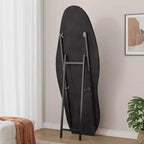 63x24in Irregular Wavy Flannel Body Mirror, Wooden Frame Full Length Mirror with Stand, Wall Mirror for Dressing Room, Living Room