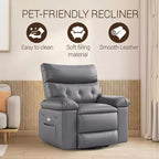 Electric Lift Recliner Chair with Swivel, Massage, Heat and Rocking Function