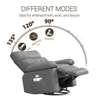 Electric Lift Recliner Chair with Swivel, Massage, Heat and Rocking Function