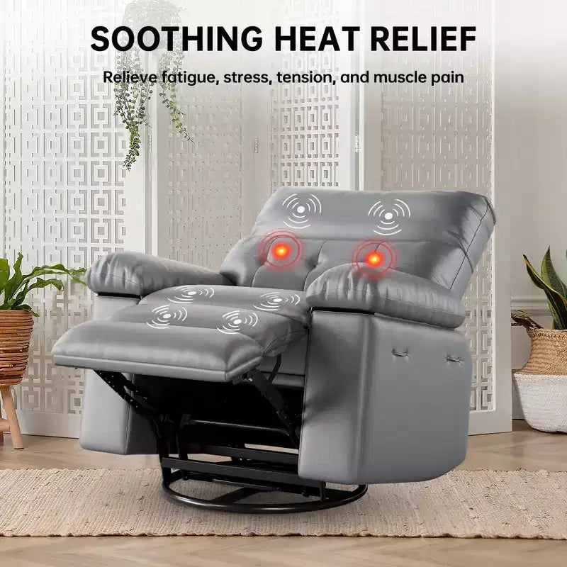Electric Lift Recliner Chair with Swivel, Massage, Heat and Rocking Function