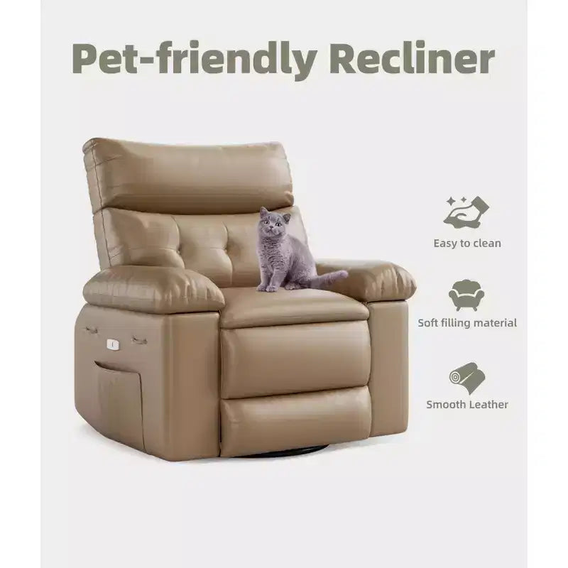 Electric Lift Recliner Chair with Swivel, Massage, Heat and Rocking Function