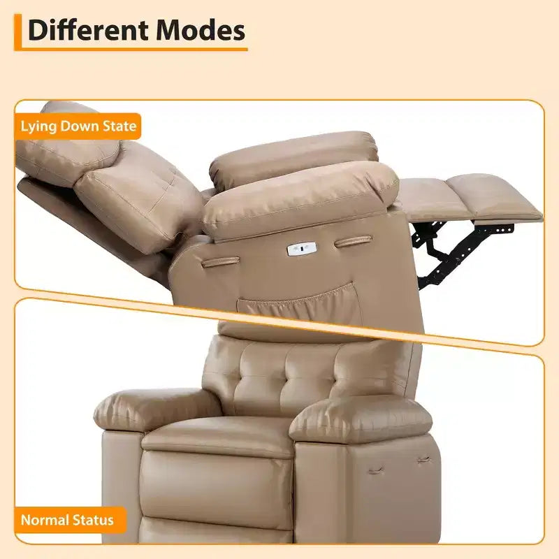 Electric Lift Recliner Chair with Swivel, Massage, Heat and Rocking Function