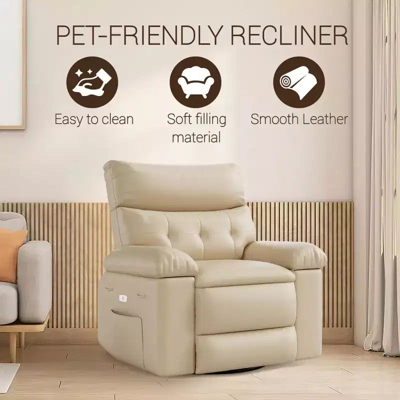 Electric Lift Recliner Chair with Swivel, Massage, Heat and Rocking Function