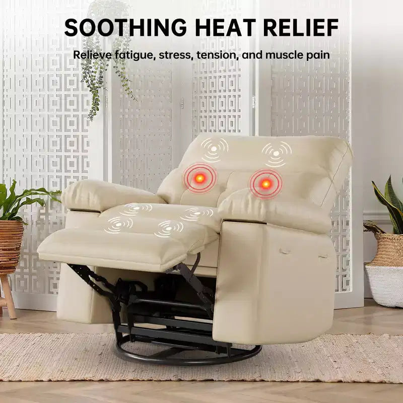 Electric Lift Recliner Chair with Swivel, Massage, Heat and Rocking Function