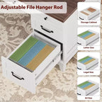 Office Desk with Drawers and File Cabinet, 53.5 Inch, White or Brown