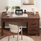 Office Desk with Drawers and File Cabinet, 53.5 Inch, White or Brown