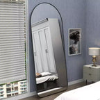 Okak 71*32IN Arched Full Length Mirror, Oversized Floor Mirror with Round Corner, Wall Mirror for Living Room, Dressing Room, Black