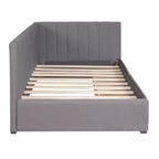 Twin Size Upholstered Daybed with Storage Drawers - Gray