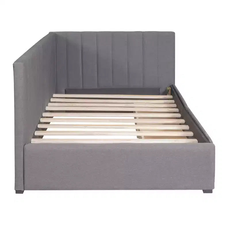 Twin Size Upholstered Daybed with Storage Drawers - Gray