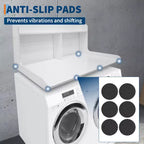 2-Tier Wood Countertop for Washer and Dryer with Edge Rails and Anti-Slip Pads