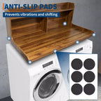 2-Tier Wood Countertop for Washer and Dryer with Edge Rails and Anti-Slip Pads