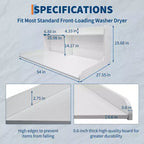 2-Tier Wood Countertop for Washer and Dryer with Edge Rails and Anti-Slip Pads