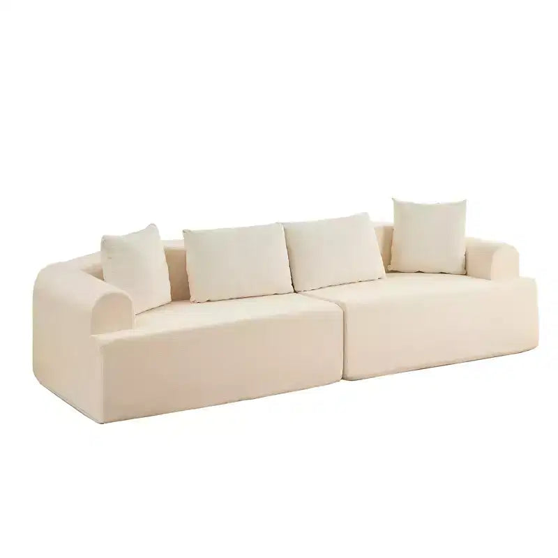 104-Inch Curved Sectional Sofa, Chenille Upholstery, No Assembly Required