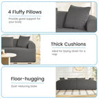 104-Inch Curved Sectional Sofa, Chenille Upholstery, No Assembly Required