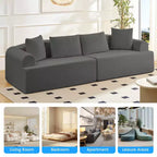 104-Inch Curved Sectional Sofa, Chenille Upholstery, No Assembly Required