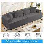 104-Inch Curved Sectional Sofa, Chenille Upholstery, No Assembly Required