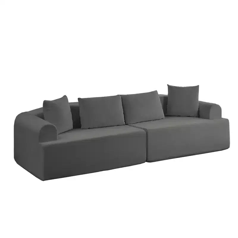 104-Inch Curved Sectional Sofa, Chenille Upholstery, No Assembly Required