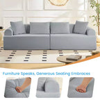 104-Inch Curved Sectional Sofa, Chenille Upholstery, No Assembly Required