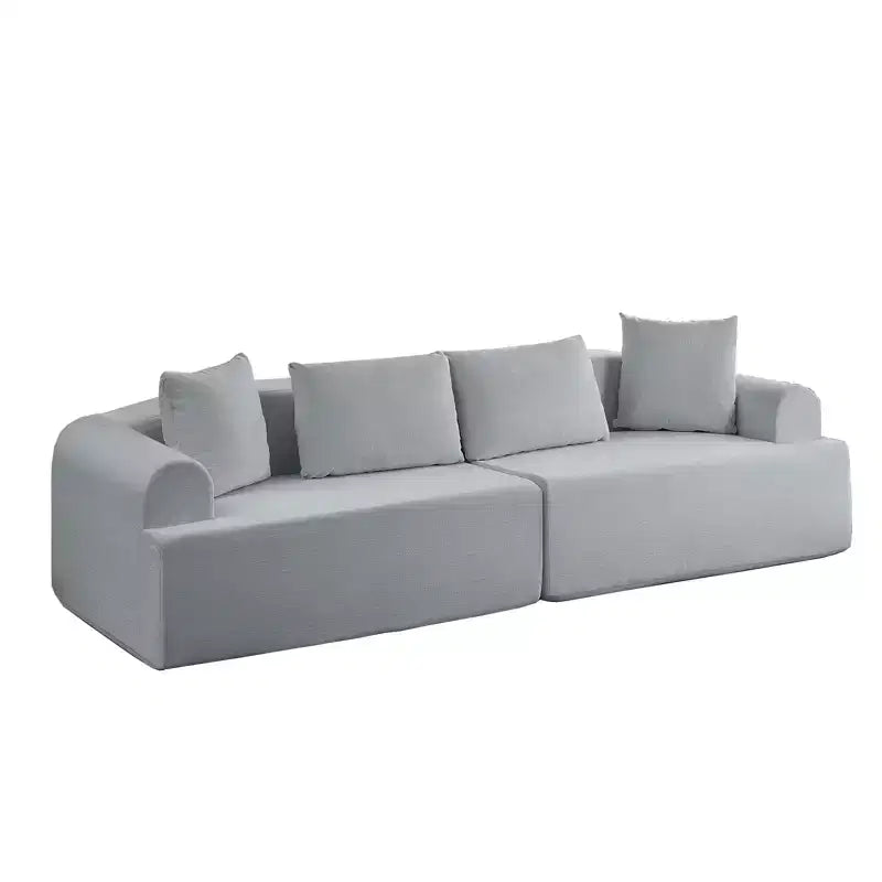 104-Inch Curved Sectional Sofa, Chenille Upholstery, No Assembly Required