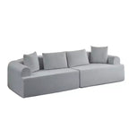 104-Inch Curved Sectional Sofa, Chenille Upholstery, No Assembly Required