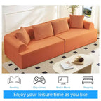 104-Inch Curved Sectional Sofa, Chenille Upholstery, No Assembly Required