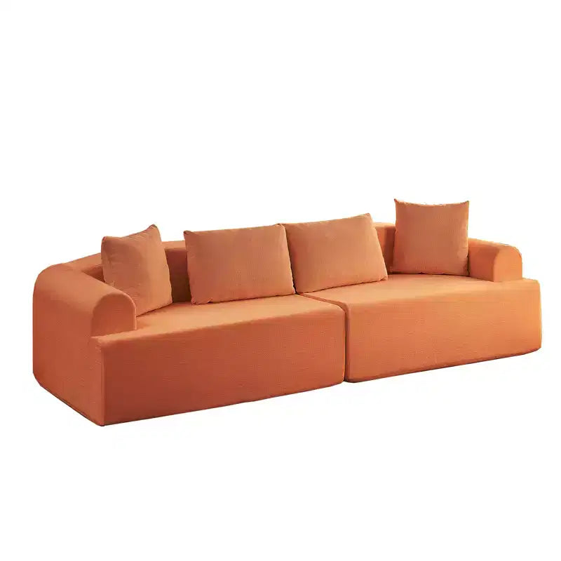 104-Inch Curved Sectional Sofa, Chenille Upholstery, No Assembly Required
