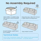 104-Inch Curved Sectional Sofa, Chenille Upholstery, No Assembly Required