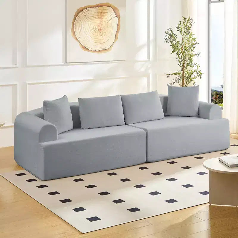 104-Inch Curved Sectional Sofa, Chenille Upholstery, No Assembly Required
