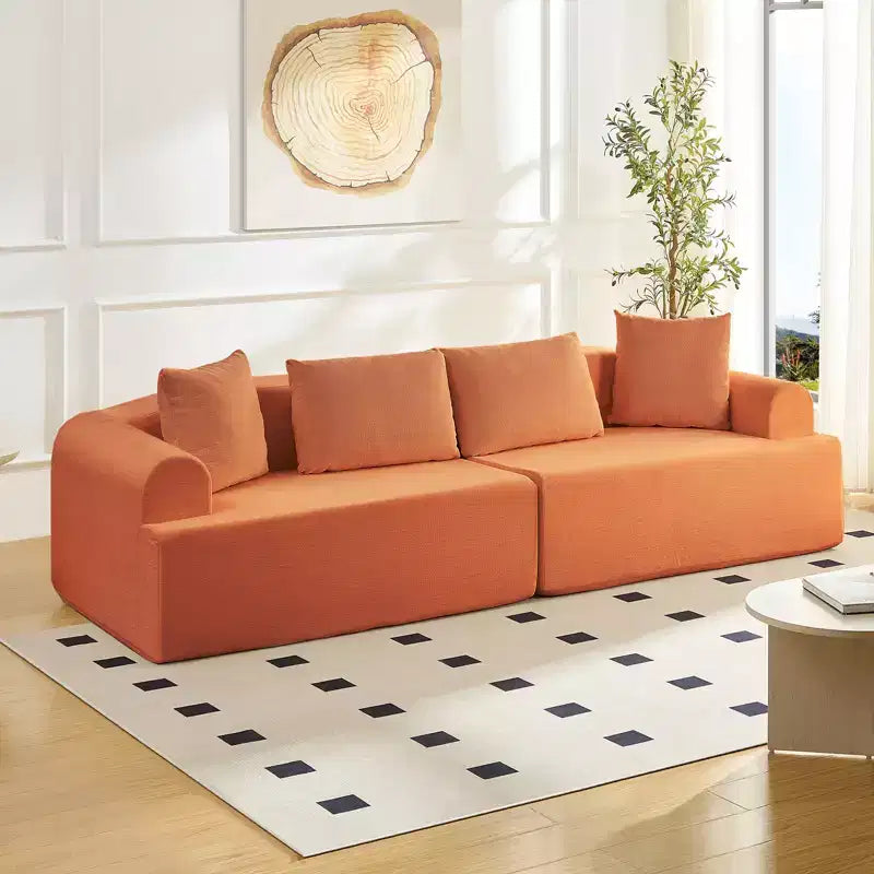 104-Inch Curved Sectional Sofa, Chenille Upholstery, No Assembly Required