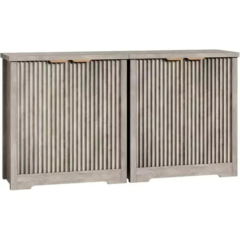 Fluted Sideboard Buffet Cabinet with 2 Doors, 2 Drawers and Adjustable Shelves