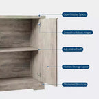 Fluted Sideboard Buffet Cabinet with 2 Doors, 2 Drawers and Adjustable Shelves