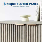 Fluted Sideboard Buffet Cabinet with 2 Doors, 2 Drawers and Adjustable Shelves