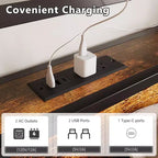 Metal Platform Bed Frame with 4 Storage Drawers, LED Lights, and Charging Station