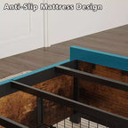 Metal Platform Bed Frame with 4 Storage Drawers, LED Lights, and Charging Station
