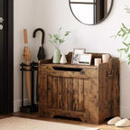 Wooden Storage Chest with Lid and Safety Hinge, Entryway Bench, 350 lb Capacity
