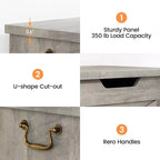 Wooden Storage Chest with Lid and Safety Hinge, Entryway Bench, 350 lb Capacity