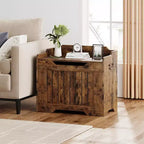 Wooden Storage Chest with Lid and Safety Hinge, Entryway Bench, 350 lb Capacity