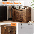 Wooden Storage Chest with Lid and Safety Hinge, Entryway Bench, 350 lb Capacity