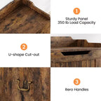Wooden Storage Chest with Lid and Safety Hinge, Entryway Bench, 350 lb Capacity