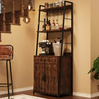 5 Tier Bakers Rack with Cabinet, Microwave Stand with Storage, 70 Inch Tall Kitchen Shelf
