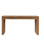 64 Inch Console Table with Decorative Beaded Trim – Thick Tabletop Entry Table for Living Room and Entryway