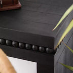 64 Inch Console Table with Decorative Beaded Trim – Thick Tabletop Entry Table for Living Room and Entryway